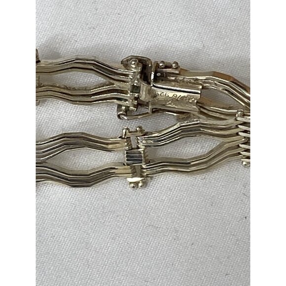 premex 925 sterling silver chain flat link bracelet 7 inches MCM Statement Mod - Picture 4 of 9